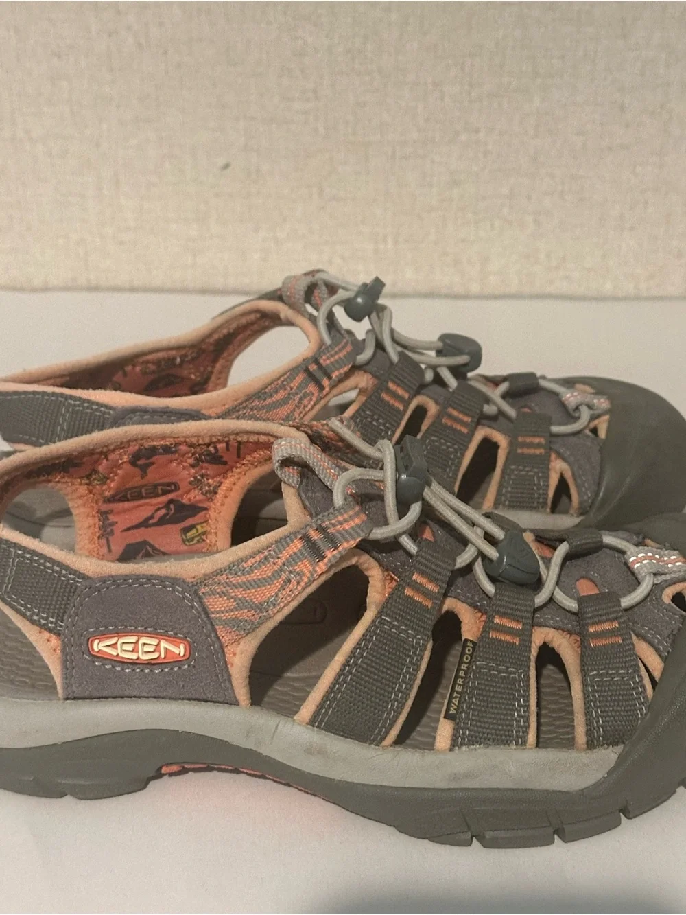 Keen Men's Newport H2 Waterproof Gray and Orange Outdoor Closed-Toe Sandals